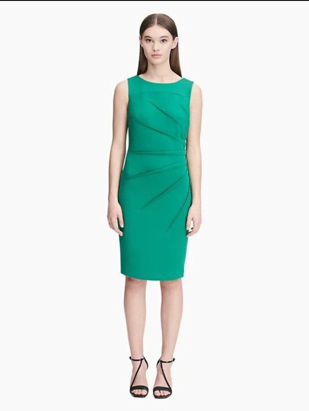 Calvin Klein 10 Emerald Green Sleeveless Sheath Dress